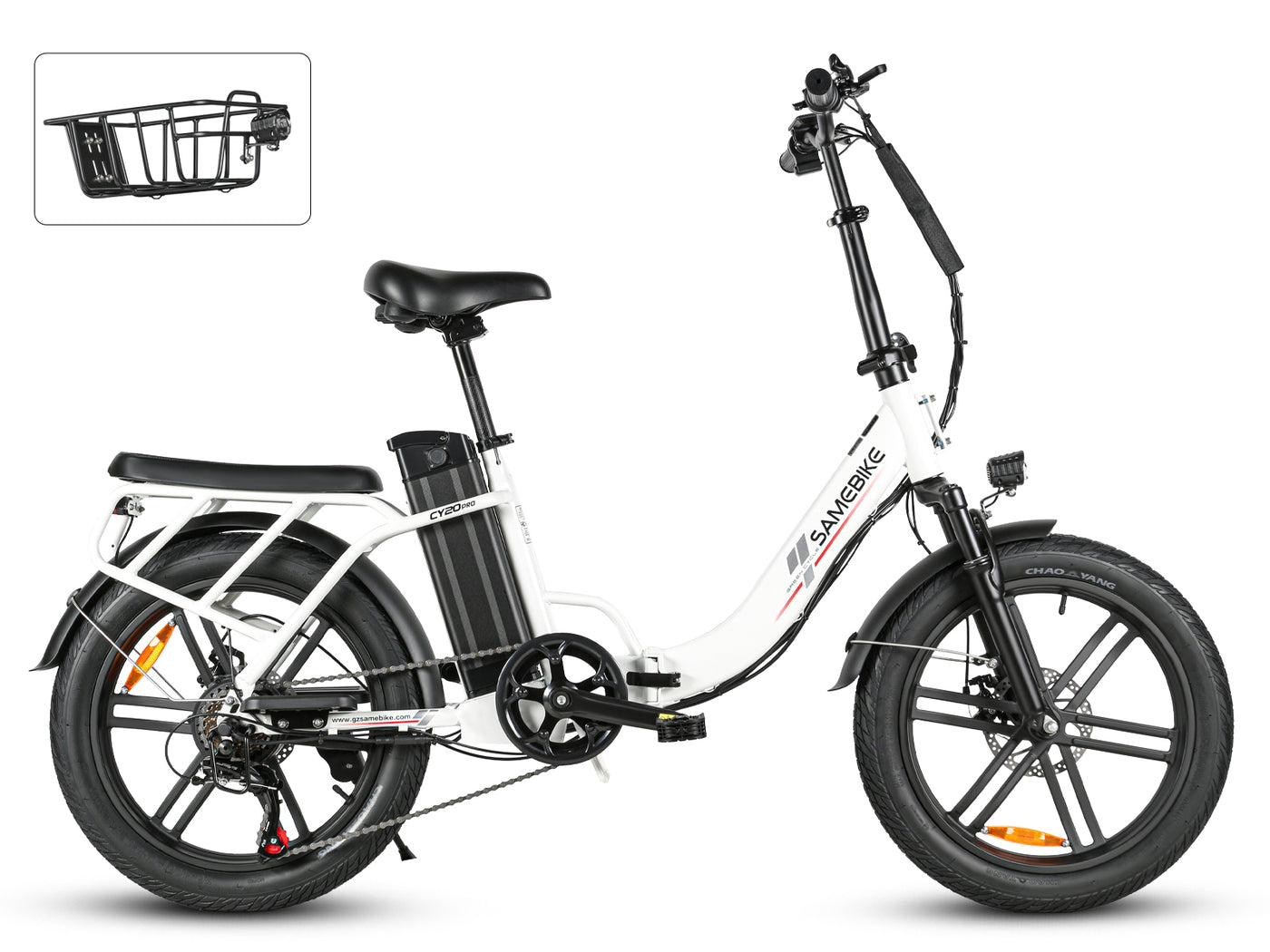 samebike 20 zoll elektrofahrrad SAMEBIKE CY20 Pro 20*3.0" tragbares Klapp-E-Bike